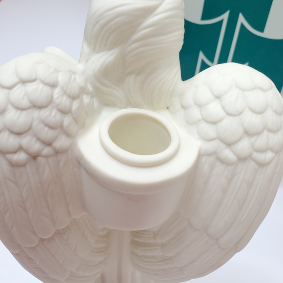 Large Ivory 👼🎄 Harp ANGEL - Candle Holder Christmas Partylite Box Mint Cond - Picture 4 of 12